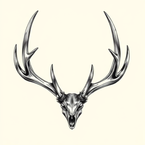Hyper-Detailed Antler Tattoo