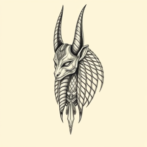 Hyper-Detailed Anubis Tattoo