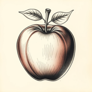 Hyper-Detailed Apple Tattoo