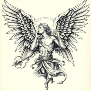 Hyper-Detailed Archangel Tattoo