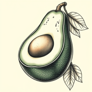 Hyper-Detailed Avocado Tattoo