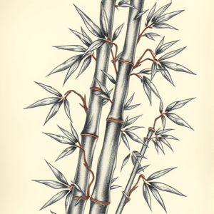 Hyper-Detailed Bamboo Tattoo