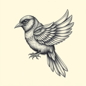 Hyper-Detailed Bird Tattoo