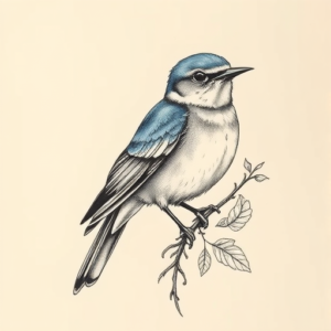 Hyper-Detailed Bluebird Tattoo
