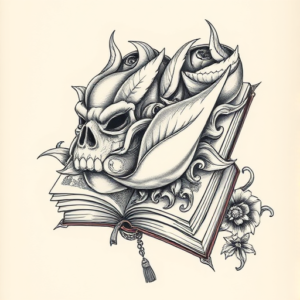 Hyper-Detailed Book Tattoo