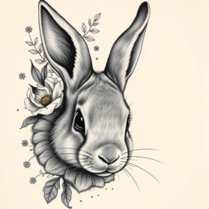 Hyper-Detailed Bunny Tattoo