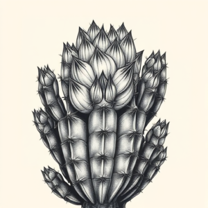 Hyper-Detailed Cactus Tattoo