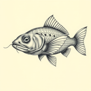 Hyper-Detailed Catfish Tattoo