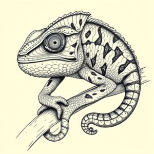 Hyper-Detailed Chameleon Tattoo