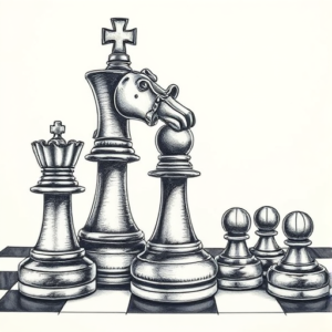 Hyper-Detailed Chess Tattoo