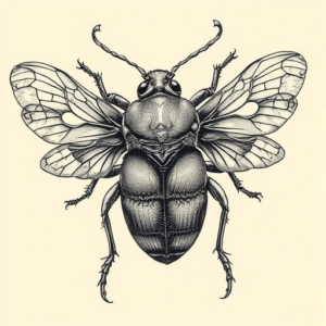 Hyper-Detailed Cicada Tattoo