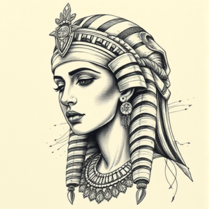 Hyper-Detailed Cleopatra Tattoo