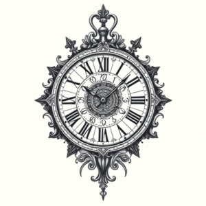 Hyper-Detailed Clock Tattoo