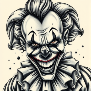 Hyper-Detailed Clown Tattoo