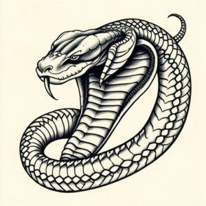 Hyper-Detailed Cobra Tattoo
