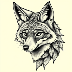 Hyper-Detailed Coyote Tattoo