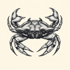 Hyper-Detailed Crab Tattoo