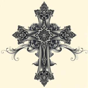 Hyper-Detailed Cross Tattoo