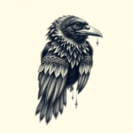 Hyper-Detailed Crow Tattoo