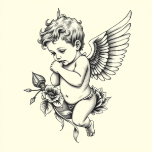 Hyper-Detailed Cupid Tattoo