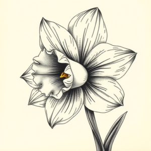 Hyper-Detailed Daffodil Tattoo