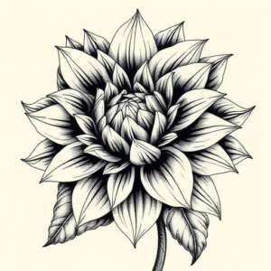 Hyper-Detailed Dahlia Tattoo