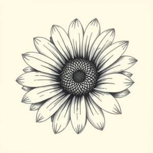 Hyper-Detailed Daisy Tattoo