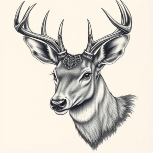 Hyper-Detailed Deer Tattoo