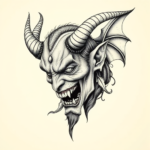 Hyper-Detailed Devil Tattoo