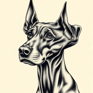 Hyper-Detailed Doberman Tattoo
