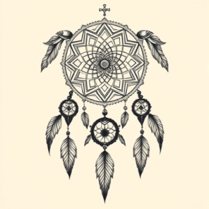 Hyper-Detailed Dreamcatcher Tattoo