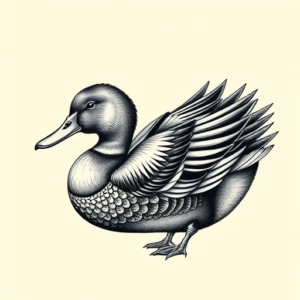 Hyper-Detailed Duck Tattoo