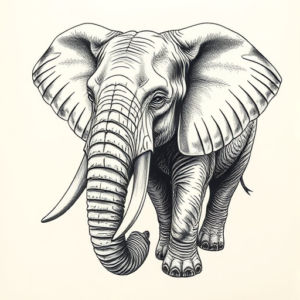 Hyper-Detailed Elephant Tattoo