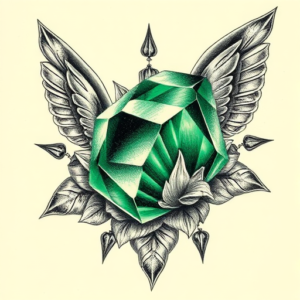 Hyper-Detailed Emerald Tattoo
