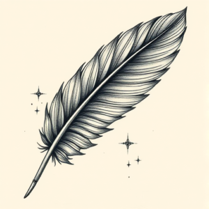 Hyper-Detailed Feather Tattoo