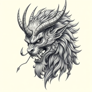 Hyper-Detailed Fenrir Tattoo