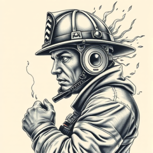 Hyper-Detailed Firefighter Tattoo