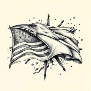 Hyper-Detailed Flag Tattoo