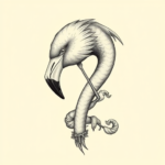 Hyper-Detailed Flamingo Tattoo