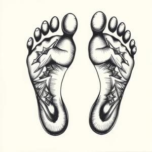 Hyper-Detailed Footprint Tattoo