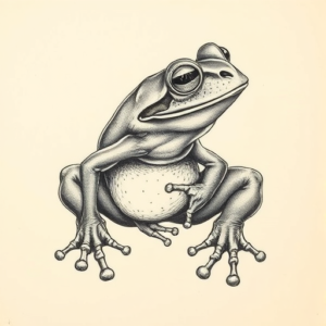 Hyper-Detailed Frog Tattoo