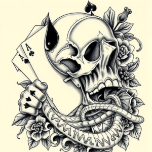 Hyper-Detailed Gambling Tattoo