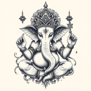 Hyper-Detailed Ganesha Tattoo