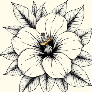 Hyper-Detailed Gardenia Tattoo