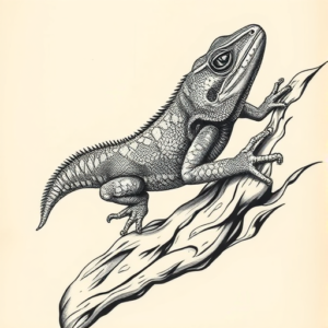 Hyper-Detailed Gecko Tattoo
