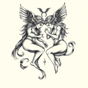 Hyper-Detailed Gemini Tattoo