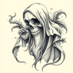 Hyper-Detailed Ghost Tattoo