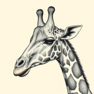 Hyper-Detailed Giraffe Tattoo