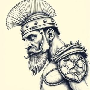 Hyper-Detailed Gladiator Tattoo