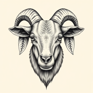 Hyper-Detailed Goat Tattoo